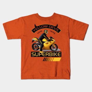 Yellow Devil Superbike World Racing, T-shirt for Biker, MotorCycle Rider Tee, Biker Dad Gift Kids T-Shirt